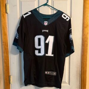 Nike Men's Black and Teal Football Jersey